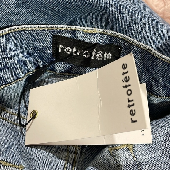 NWT Retrofete Women’s Maggie Distressed Low Rise Jean in Coast - Picture 4 of 10